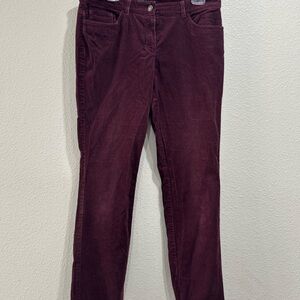 Brooks Brothers 346 Natalie Fit burgundy corduroy straight-leg pants sz 10